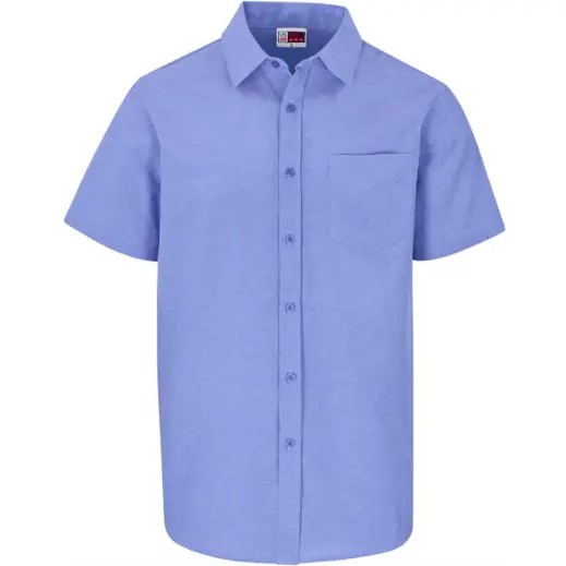 Mens Short Sleeve Oxford Shirt Sky Blue Front